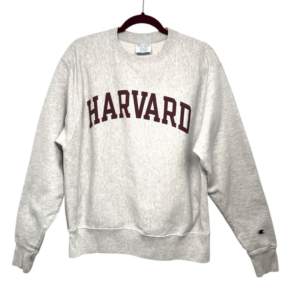 Champion Reverse Weave HARVARD Gray Heathered Crew Neck Sweatshirt Men’s Medium - Picture 5 of 10